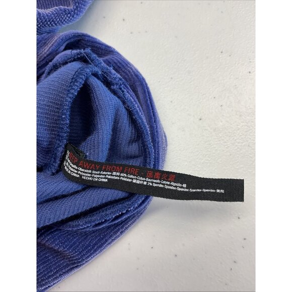 Free People Movement Sweatshirt Velour Cropped Oversized 1/2 zip boxy Blue sz LG - Picture 7 of 11